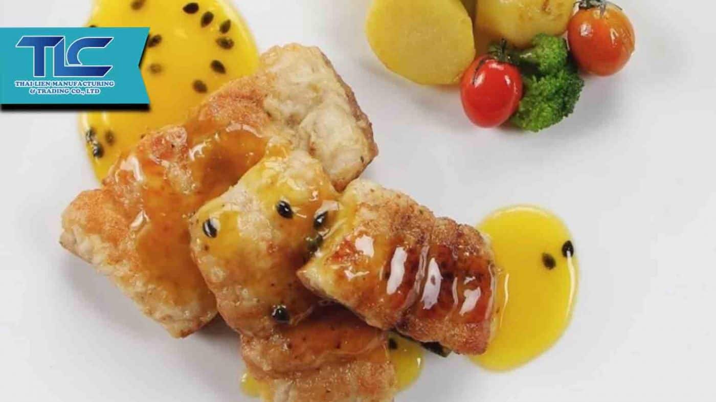 Dory fish fillet with passion fruit sauce
